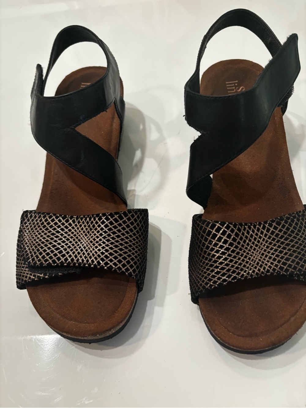 Women's Black Metallic-Detail Slingback Sandals